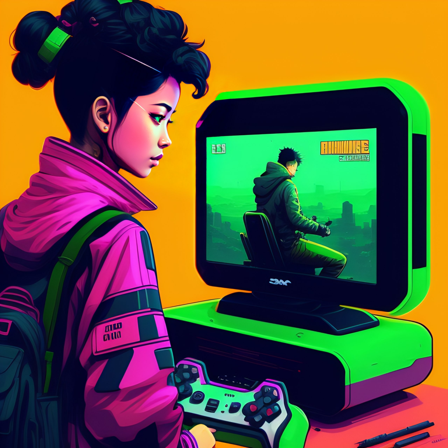 mujer jugando videojuegos